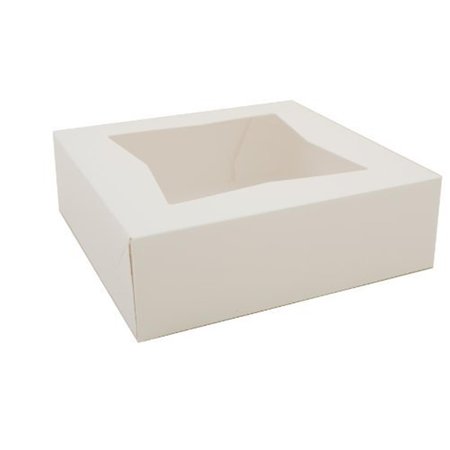 Quality Carton & Converting Quality Carton & Converting 6101 CPC 10 x 10 x 2.5 White Bakery Box - Case of 250 6101  CPC